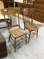 (2) VINTAGE WOOD KITCHEN CHAIRS