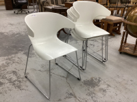 (4) STACKING WHITE CHAIRS