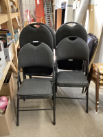 (5) BLACK/GREY FOLDING CHAIRS