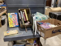 2 BOXES - THROW PILLOWS, RV SWING HAND RAILS, FRAMES, GAMES, VASE , INCENSE STICKS