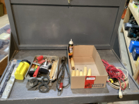 FLASHLIGHT,PAINT TRAY,PAINT BRUSHES, PAINT MIXER , CAR CURTAIN, PAIL HEATER, EXTENSION CORDS