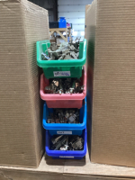 4 BINS WITH CUPBOARD DOOR HINGES