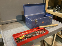 BEACH TOOLBOX W/HAMMER HANDLE,PARALLEL OPENING PLIERS,MISC WRENCHES