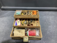 PLASTIC TACKLE BOX FILLED W/ TACKLE
