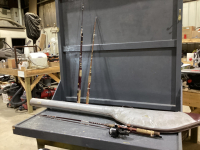 (3) RODS & (1) MITCHELL REEL IN BUSHMASTER CASE