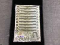 (10) 1973 $1 BILLS WITH CONSECUTIVE SERIAL NUMBERS