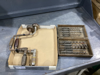 2 BRACES + WOOD BOX WITH AUGER BITS