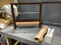 PAPER HOLDER/CUTTER + PAPER + TAPE DISPENSER
