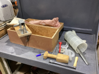 MANUAL SAUSAGE STUFFER W/SOME CASINGS