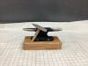 SMALL HANDMADE ANVIL AND HAMMER ON WOOD BASE