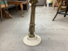 FAUX MARBLE & BRASS ROUND SIDE TABLE - 3