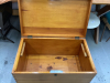 HOME BUILT WOOD CHEST - NO KEY AND WILL LOCK WHEN CLOSED - 3