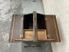 ANTIQUE SEWING BOX ON STAND W/ FOLD OUT TOP - 3