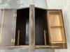 ANTIQUE SEWING BOX ON STAND W/ FOLD OUT TOP - 4