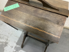 ANTIQUE SEWING BOX ON STAND W/ FOLD OUT TOP - 5