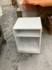 WHITE SIDE TABLE W/ ONE FIXED SHELF - 2