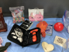 BOX W/ PILATES BALL, SLEEPING MASK, BATH SALTS, GOLD FISH BOWL, JEWELRY BOX, "WINE" CARDS - 3