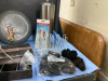 (2) BOXES MISC HOUSEHOLD -BLACKOUT CURTAINS, TOILET PAPER HOLDER, HOT CURLERS - 2