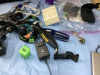 BOX W/ SMALL DIGITAL CAMERA, CLOCK RADIOS, DOOR BELL, CELL PHONE ACCESSORIES - 4