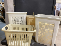 LAUNDRY HAMPERS, GARBAGE CAN,