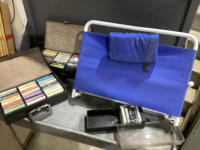 3 CASSETTE CASES, FOLDING BEACH HEAD REST