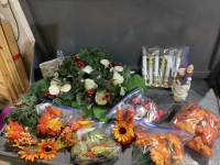 ARTIFICIAL FLOWERS, FALL FLOWERS, CANDLES, XMAS DECOR