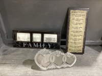 2 PICTURE FRAMES & WALL ART