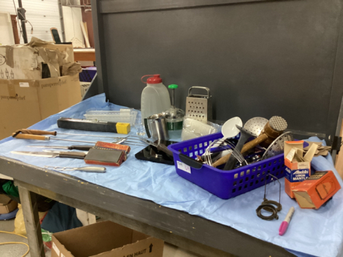 (2) BOXES W/ MISC KITCHEN TOOLS, CHOPPER, ACUWEIGHT SCALE