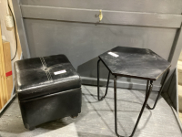 SMALL PLANT STAND & SMALL STORAGE OTTOMAN