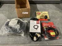 BOX OF PROPANE HOSES AND TANK GAUGE