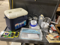 TOTE OF CAMPING GEAR & COOLER