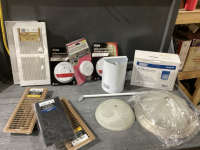 BOX LIGHT FIXTURES, VENT COVERS, SMOKE DETECTORS, COLD RETURN VENTS, SECURITY WALL FIXTURE