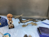 BOX OF MISC COLLECTIBLES - SPOCK COOKIE JAR, METAL DRAGON, DIE CAST MOTORCYCLE, MAXAM JACK KNIFE - 3