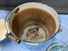 ANTIQUE ENAMEL WARE BLUE PIECES - BUCKET, (2) FLUTED BOWLS, (2) SMALLER BOWLS - 5