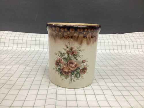 MEDALTA POTTERIES REDCLIFF CANISTER W/ FLORAL DECAL - 1 QUART