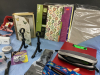 BOX OF CRAFTING SUPPLIES, CURTAIN ROD HOLDERS, PENCIL CRAYONS ETC - 3