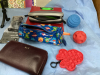 BOX OF CRAFTING SUPPLIES, CURTAIN ROD HOLDERS, PENCIL CRAYONS ETC - 5