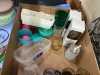 BOX W/ (2) MEDALTA MUGS, COFFEE GRINDER, GLASSES, TUPPERWARE, KITCHEN UTENSILS ETC - 3