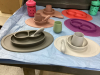 SILICONE TODDLER "EASY PEASY" DISHES , CUPS W/ SPOONS, SIPPY CUPS - 2