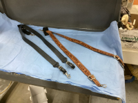 (2) PAIRS OF LEATHER SUSPENDERS