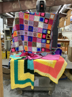 HANDMADE CROCHET AFGHANS, PILLOW SHAMS/BAKEWARE COZIES??,