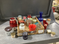 BIG FLAT OF CANDLE, HOLDERS , TEA LIGHTS