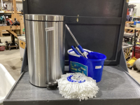 BIG GARBAGE CAN + MOP BUCKET WITH MOP
