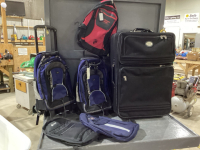 BIG SUITCASE W/ WHEELS, BACKPACKS