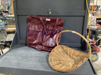 SAMSONITE SUIT BAG + WICKER BASKET