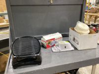 2 BOXES - GE INDOOR/OUTDOOR ELECTRIC GRILL(NO POWER CORD) , VEGGIE SLICER + COFFEE FILTERS(LARGE)