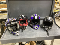 BOX OF 4 MOTORCYCLE HELMETS