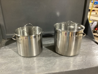 2 STAINLESS STEEL STOCK POTS