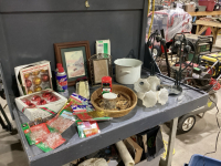 CHRISTMAS ORNAMENTS, 2 LAMPS, POT, WICKER BASKET, BIONAIRE HEPA FILTER