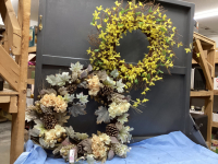 (2) FLORAL WREATHS